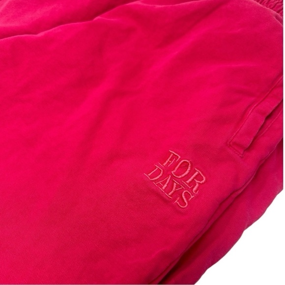 For Days High Waisted Sweatpants in Bright Rose Hot Pink Sz Med Barbie Baggy - Picture 2 of 10